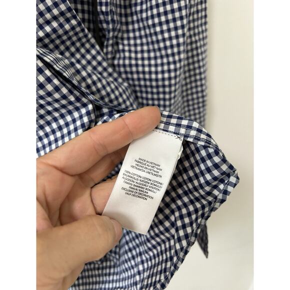 Ralph Lauren Check Shirt Button Up Gingham Plaid Navy Blue Size Large Long Slv - Picture 5 of 10